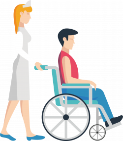 Nursing Wheelchair Clip art - Push the wheelchair nurse 2265*2584 ...