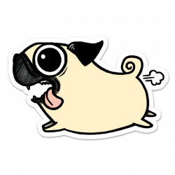 Crazy Pug Sticker – Give A Fluff