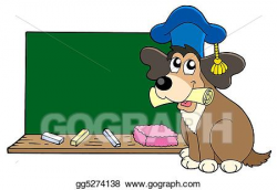 Clipart - Dog teacher with blackboard. Stock Illustration ...
