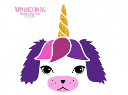 80% Off Sale For Moms: Puppy Dog Unicorn SVG File, Puppycorn Face Head,  png, pdf, Iron On Clip Art, For Mac + PC, Personal + Commercial Use