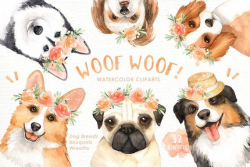 Woof Woof! Dogs Lover Cliparts, Woodland Animals, Kids ...