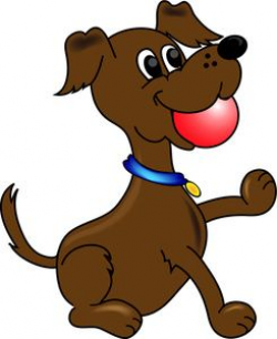 Puppy Clipart Image - Cartoon Puppy Dog With Ball in Mouth ...