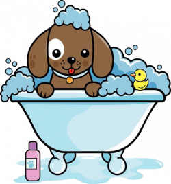 Dog grooming Cat Clip art - A puppy sprawled on a bathtub 558*600 ...