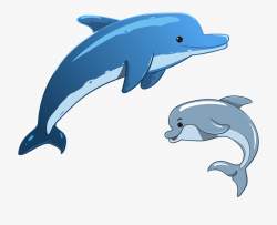 Dolphins Clipart - Cartoon Dolphin Jumping Png #102894 ...
