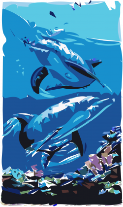 Clipart - Abstract Dolphins