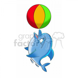 dallas the cartoon dolphin playing with beach ball clipart. Royalty-free  clipart # 397866