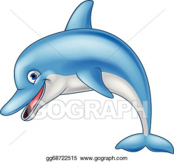 Vector Clipart - Funny dolphin cartoon. Vector Illustration ...