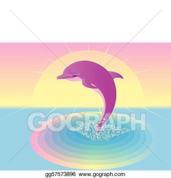 Vector Art - Pink dolphin. EPS clipart gg57573896 - GoGraph