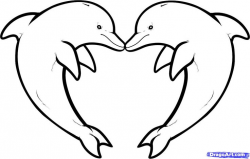 Dolphin Heart Drawing Out Lines | Step 10. How to Draw Love ...