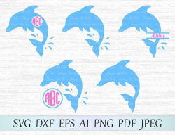 Dolphin svg file, Dolphin monogram, Whale svg, Dolphin ...