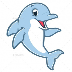 Cartoon Dolphin Vector illustration of a cute happy dolphin ...