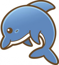 Cute Happy Kawaii Sea Creature Life Animal Cartoon Emoji - Dolphin Vinyl  Decal Sticker
