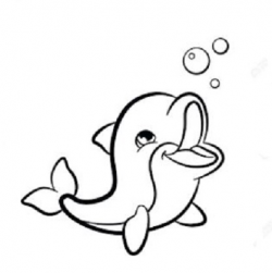 Free Dolphin Coloring Page Clipart