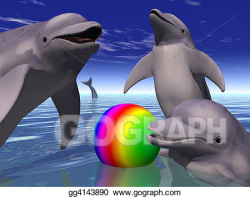 Stock Illustration - Playing dolphins. Clipart gg4143890 ...