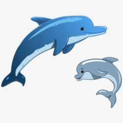 Dolphins Clipart - Cartoon Dolphin Jumping Png #102894 ...