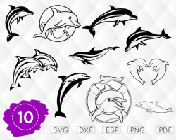 DOLPHIN SVG, dolphins silhouettes, dolphins clipart ...