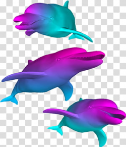 WEBPUNK , three teal and purple dolphin graphics transparent ...