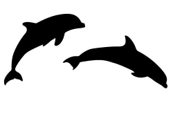 Two Beautiful Dolphin Silhouette Vector sheer Joy Free ...