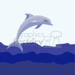 gray dolphin jumping out of water clipart. Royalty-free clipart # 133619