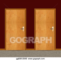 Clip Art - Apartment wooden door. Stock Illustration ...