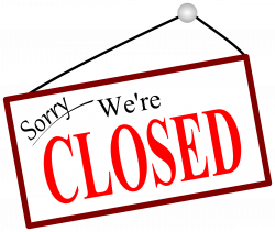 Clipart - Sorry we're closed door sign