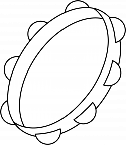 Tambourine Coloring Page - Free Clip Art