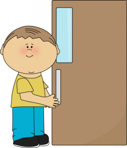Boy Door Holder Clip Art - Boy Door Holder Vector Image