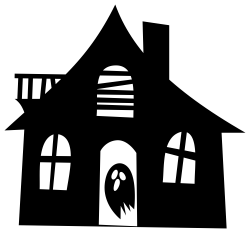 OnlineLabels Clip Art - Haunted House Silhouette