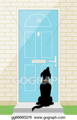 Vector Art - Door dog. Clipart Drawing gg66660376 - GoGraph