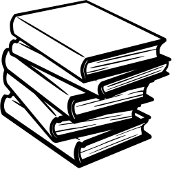 OnlineLabels Clip Art - Books - Lineart - No Shading