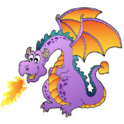 dragon clipart free | Funny Dragons With Flames Cartoon Clip Art ...
