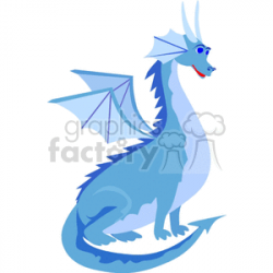 baby blue dragon clipart. Royalty-free clipart # 132012