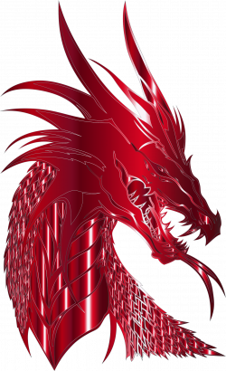 Clipart - Crimson Dragon Head