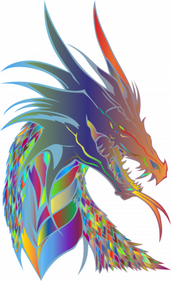 Clipart - Prismatic Dragon Head