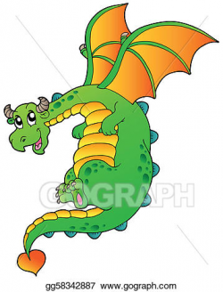 EPS Vector - Flying fairy tale dragon. Stock Clipart ...