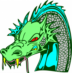 Clipart - Angry Green Dragon