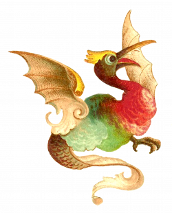 Antique Images: Mythical Dragon Digital Download Animal Clip Art of ...