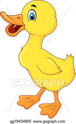 Vector Art - Happy duck cartoon. EPS clipart gg79434893 ...