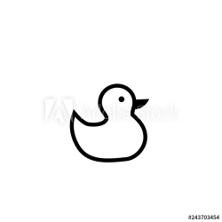 Duck toy outline icon. Clipart image isolated on white ...