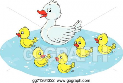EPS Illustration - Duck and ducklings. Vector Clipart ...