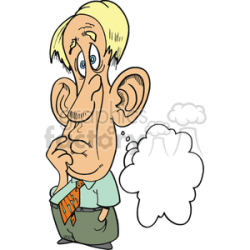 Confused looking man with big ears clipart. Royalty-free clipart # 375036