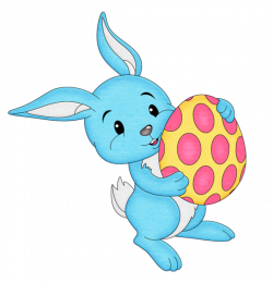 Easter Blue Bunny with Egg Transparent PNG Clipart | Imágenes ...