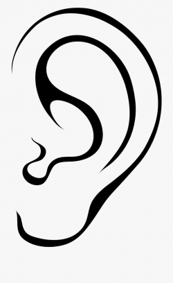 Ear Black Clipart Transparent Png - Clip Art Of Ear ...