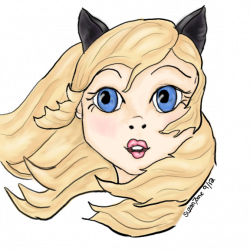 Girl with Kitty Ears Doodle by LilWolfStudios on DeviantArt