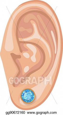 Vector Illustration - Human ear & earring. Stock Clip Art ...