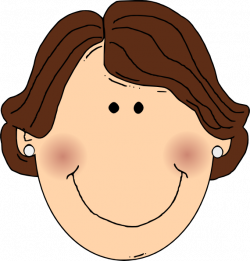 Smiling Brown Hair Lady With Earrings Clip Art at Clker.com - vector ...