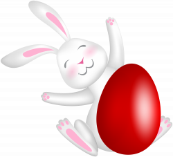 Easter Bunny with Red Egg Clip Art Image | Gallery Yopriceville ...