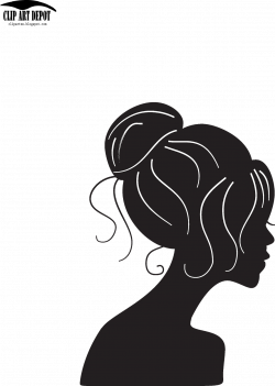 Clip Art Depot: Vector - beauty girl silhouette with black. Vector ...