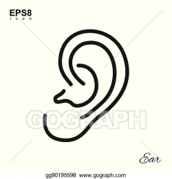 EPS Vector - Simple human ear icon. Stock Clipart ...