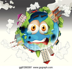 Vector Stock - Air pollution from factories on earth. Stock ...